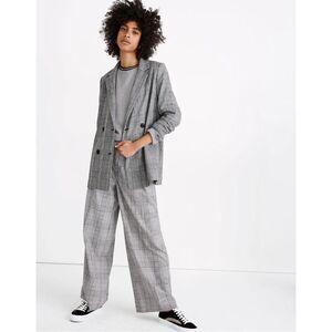 Madewell Caldwell‎ Double-Breasted Blazer in Plaid Gray Size XS